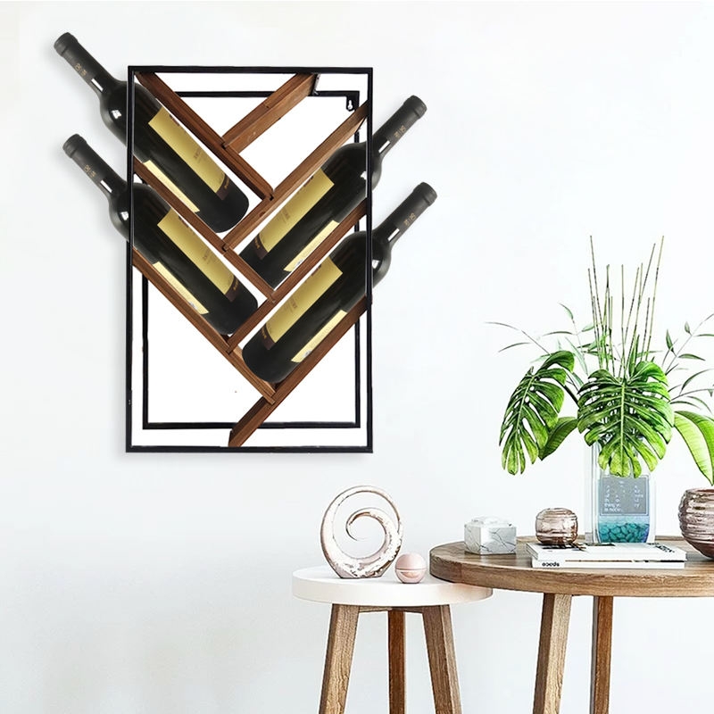 wall mounted wood wine rack