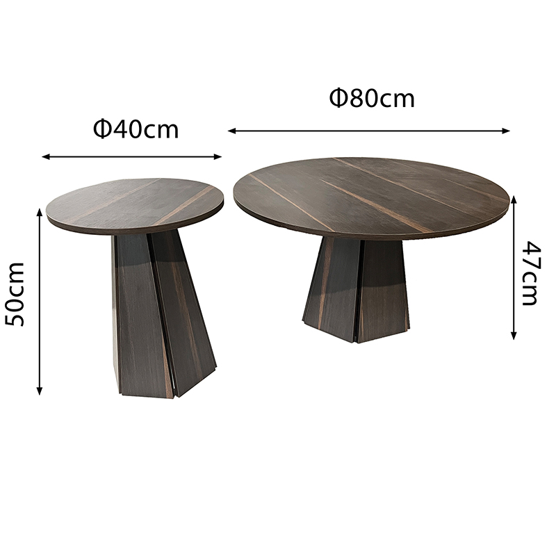 Versatile Circular Coffee Table Set in Brown AHF241690 (2)