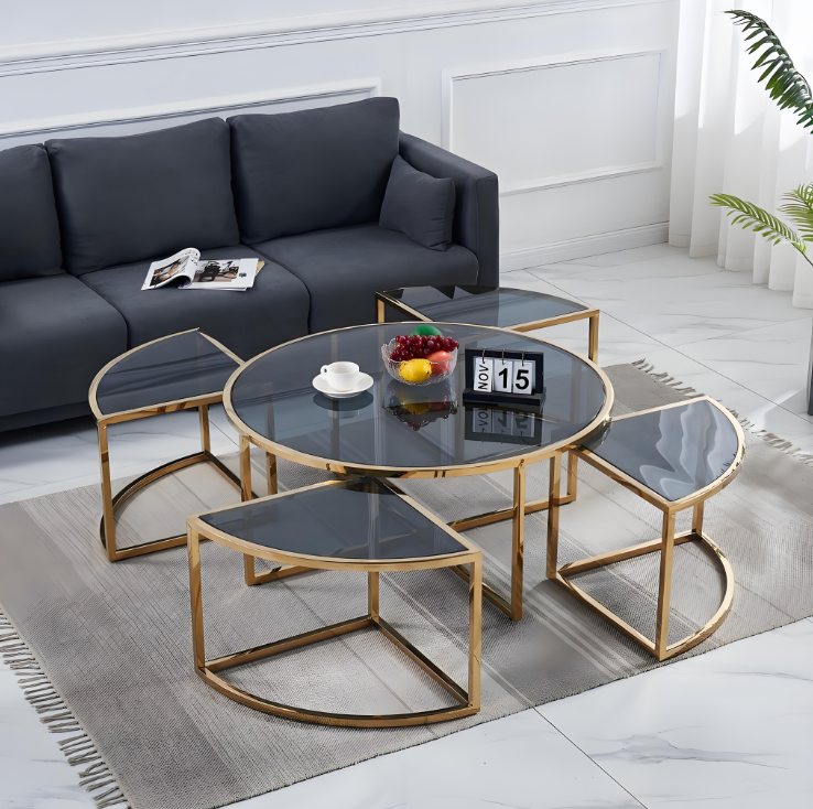 round glass coffee table modern